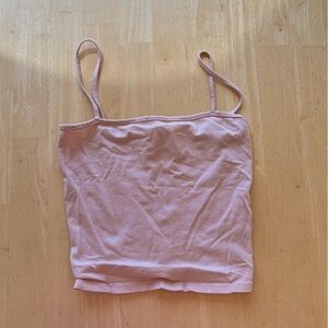 Basic pink cropped tank top